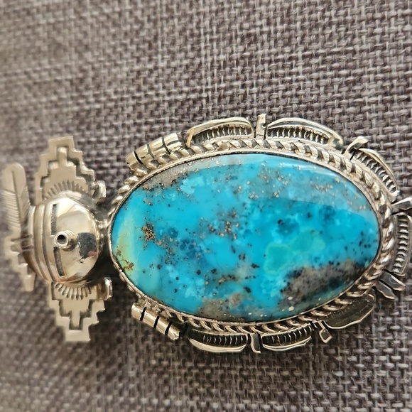 Native American Navajo NWOT Kachina Turquoise Pendant by Bennie Ration 💙🎁🩶 - Picture 3 of 14